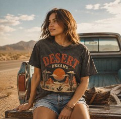 Desert Dreams Vintage Washed T-Shirt, Retro Western Graphic, Western Lover Gift | Trinmama image 3