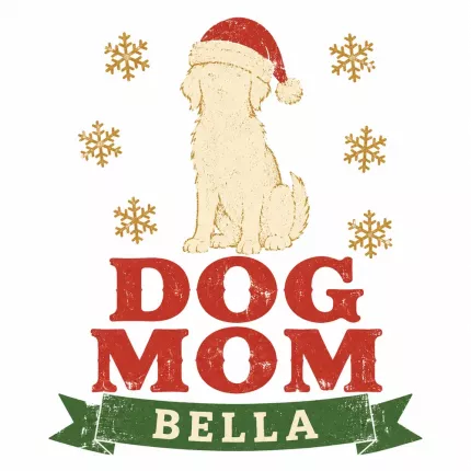 Custom Dog Mom Christmas Shirt, Personalized Pet Name Dog Lover T-Shirt, Dog Mom Christmas Gift | Trinmama image 4