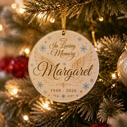 Personalized Memorial Ornament, In Loving Memory Custom Acrylic Christmas Ornament, Sympathy Keepsake Gift image 2