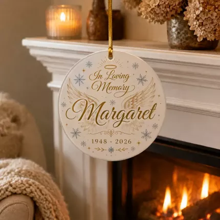 Personalized Memorial Ornament, In Loving Memory Custom Acrylic Christmas Ornament, Sympathy Keepsake Gift image 3
