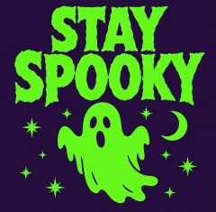 Stay Spooky Retro Horror Halloween T-Shirt, Neon Green Ghost, Spooky Gift | Trinmama image 4