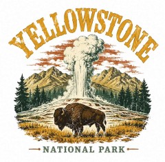 Yellowstone National Park Vintage Washed T-Shirt, Retro Outdoor Graphic, Nature Lover Gift | Trinmama image 4