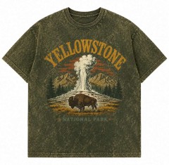 Yellowstone National Park Vintage Washed T-Shirt, Retro Outdoor Graphic, Nature Lover Gift | Trinmama