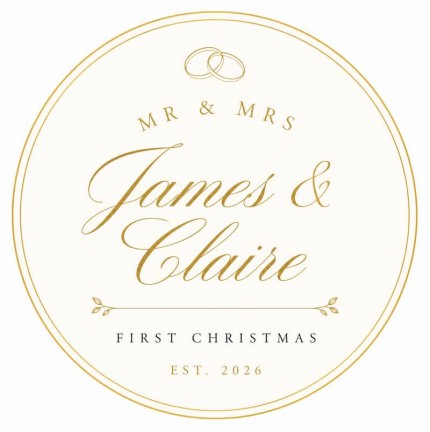 Personalized Our First Christmas as Mr and Mrs Ornament, Custom Couple Names Acrylic Keepsake, Gold Wedding Rings Christmas Ornament, Newlywed Wedding Gift image 4