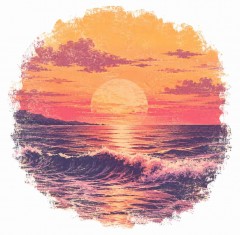 Ocean Sunset Vintage Washed T-Shirt, Retro Coastal Graphic, Nature Lover Gift | Trinmama image 4