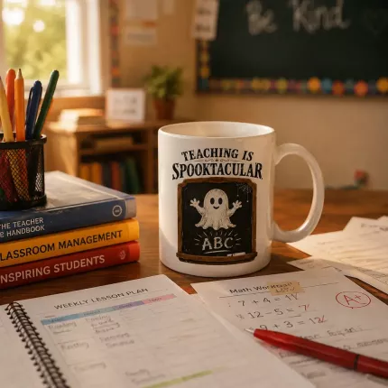 Halloween Teacher Mug, Teaching Is Spooktacular Coffee Mug, Spooky Teacher Gift image 2