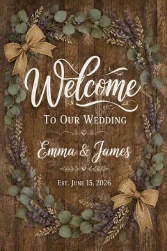 Welcome to Our Wedding Garden Flag, Custom Names & Date, Rustic Wedding Decor | Trinmama image 4