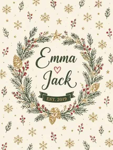 Custom Couple Christmas Blanket, Personalized Names & Year Fleece Throw, Christmas Gift for Couples | Trinmama image 4