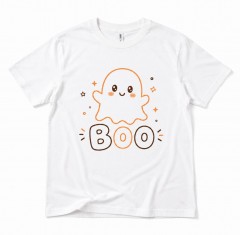 Boo! Halloween T-Shirt, Cute Minimalist Ghost Graphic Tee