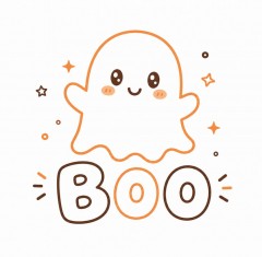 Boo! Halloween T-Shirt, Cute Minimalist Ghost Graphic Tee image 4