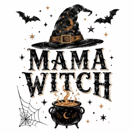 Mama Witch Halloween Sweatshirt, Funny Witch Mom Hoodie, Vintage Spooky Print image 5