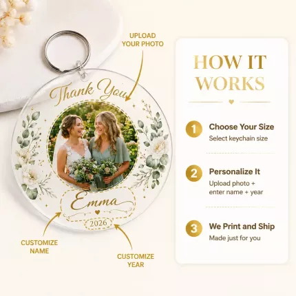 Bridesmaid Photo Keychain image 4