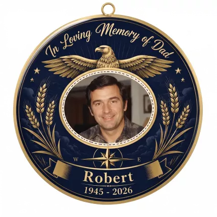 Personalized In Memory of Dad Ornament, Custom Photo Memorial Keepsake, Sympathy Gift