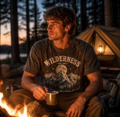 Wilderness Vintage Washed T-Shirt, Retro Mountain Graphic, Outdoor Adventure Gift | Trinmama image 3