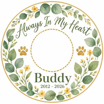 Personalized Pet Memorial Ornament, Custom Photo Paw Print Keepsake, Pet Loss Sympathy Gift image 4