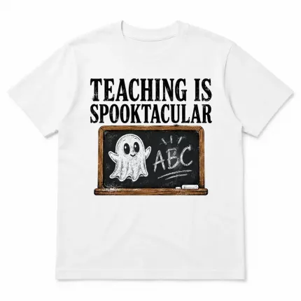 Teaching Is Spooktacular Halloween T-Shirt, Funny Teacher Costume Tee, Retro Chalkboard Print | Trinmama