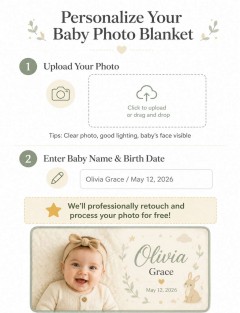Personalized Baby Photo Blanket — Custom Fleece Throw with Name & Birth Date | Trinmama image 4