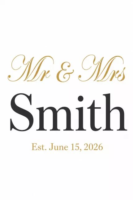 Mr & Mrs Custom Name Garden Flag, Custom Surname & Date, Elegant Wedding Decor | Trinmama image 4