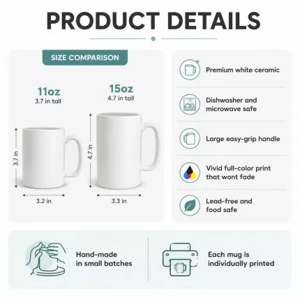 Custom Baby Shower Mug — Mommy Est. 2026, Personalized Name & Year Ceramic Coffee Cup image 5