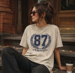 Varsity 87 Vintage Washed T-Shirt - Retro Collegiate Style - trinmama image 3