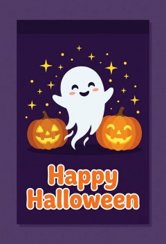 Happy Halloween Ghost Garden Flag, Cute Halloween Yard Flag with Spooky Ghost, Pumpkin & Stars, Double-Sided Outdoor Decoration | Trinmama image 4