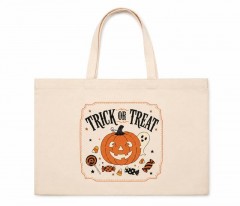 Trick or Treat Halloween Tote Bag, Vintage Retro Candy Bag Design, Reusable Cotton Canvas Shopping Bag | Trinmama image 2
