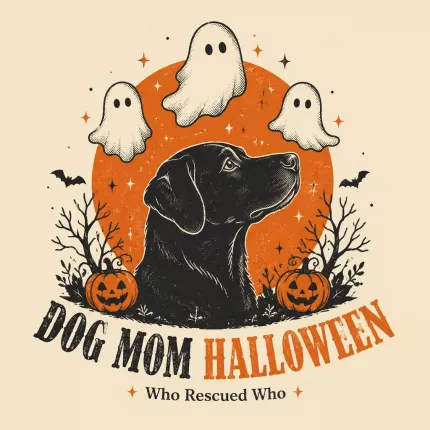 Dog Mom Halloween Sweatshirt, Funny Dog Lover Hoodie, Retro Ghost Print | Trinmama image 5