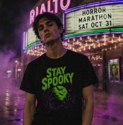 Stay Spooky Halloween T-Shirt, Vintage Horror Movie Graphic Tee, Retro Spooky Season Top | Trinmama image 2