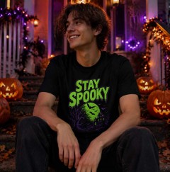 Stay Spooky Halloween T-Shirt, Vintage Horror Movie Graphic Tee, Retro Spooky Season Top | Trinmama image 3