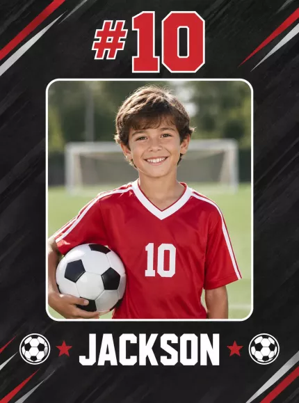 Personalized Sports Picture Frame, Custom Little Athlete Photo Name Number Canvas Print, Youth Sports Keepsake Gift image 4