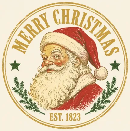 Retro Santa Christmas Sweatshirt, Vintage Santa Claus Hoodie, Merry Christmas EST 1823 Print | Trinmama image 5
