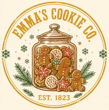 Personalized Cookie Exchange Tote Bag, Custom Name Retro Christmas Cookie Co. Canvas Bag, Baker Gift | Trinmama image 5