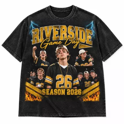 Custom Sports Fan Bootleg Tee with Your Photos, Personalized Game Day Shirt with Your Team Name, 90s Bootleg-Style Varsity Fan T-Shirt | Trinmama image 1