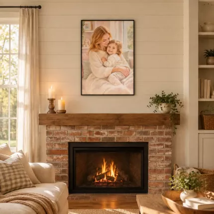 Custom Soft Pastel Picture Frame, Personalized Photo to Pastel Chalk Portrait Canvas Print, Romantic Pastel Drawing Wall Art Gift | Trinmama image 2