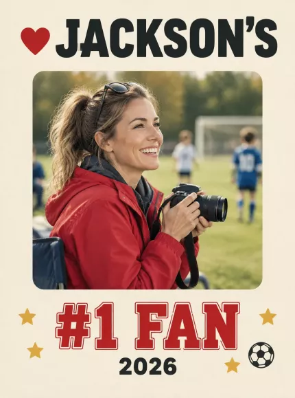 Personalized Sports Mom Picture Frame, Custom Mom Photo Name Year Canvas Print, #1 Fan Keepsake Gift for Youth Sports image 4