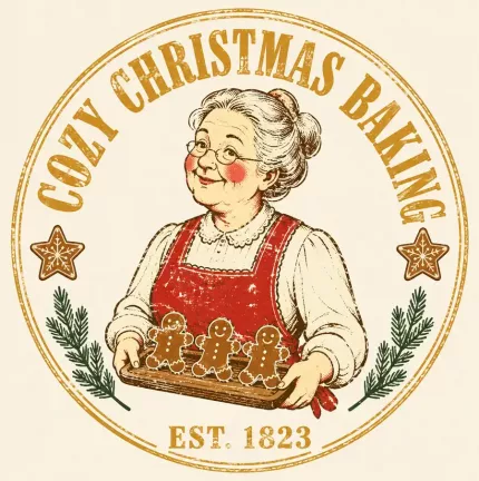 Cozy Christmas Baking Sweatshirt, Vintage Grandma Baking Hoodie, Gingerbread Print | Trinmama image 5