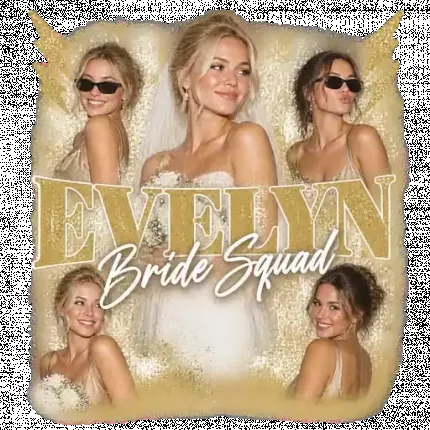 Custom Bride Squad Bootleg Tote Bag with Your Photos, Personalized Bridesmaid Canvas Tote with Name, 90s Rap Tee Style Wedding Photo Collage Tote | Trinmama image 5