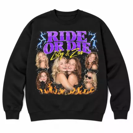 Custom Best Friend Bootleg Sweatshirt with Your Photos, Personalized BFF Hoodie with Two Names | Trinmama image 1