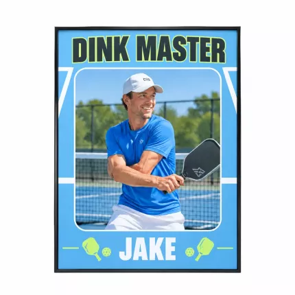 Personalized Pickleball Picture Frame, Custom Player Photo Name Canvas Print, Pickleball Keepsake Gift