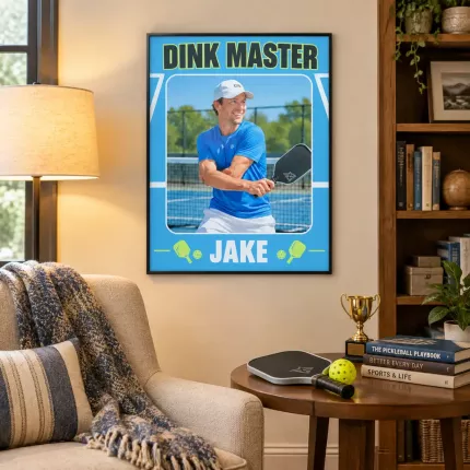 Personalized Pickleball Picture Frame, Custom Player Photo Name Canvas Print, Pickleball Keepsake Gift image 2