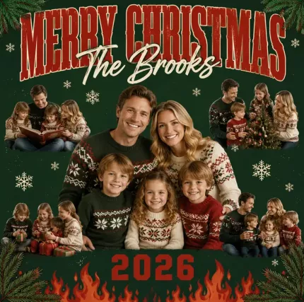 Custom Christmas Bootleg Tee with Your Family Photos, Personalized Merry Christmas Shirt with Last Name and Year, 90s Bootleg-Style Holiday T-Shirt | Trinmama image 4