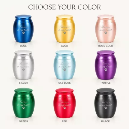 Personalized Pet Memorial Urn, Custom Engraved Keepsake Miniature Urn for Pet Ashes or Fur, 9 Colors, Sympathy Gift image 5