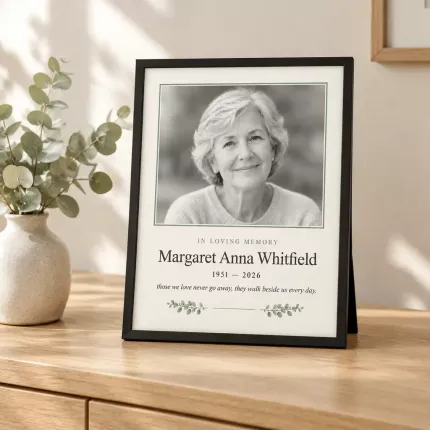 Memorial Picture Frame, Personalized Condolence Gift with Photo and Name, Custom Sympathy Photo Frame for Loss of Loved One image 2