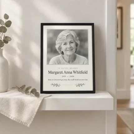 Memorial Picture Frame, Personalized Condolence Gift with Photo and Name, Custom Sympathy Photo Frame for Loss of Loved One image 3