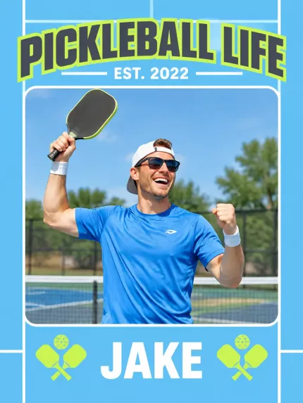 Personalized Pickleball Life Picture Frame, Custom Player Photo Name Year Canvas Print, Pickleball Wall Art Gift image 4