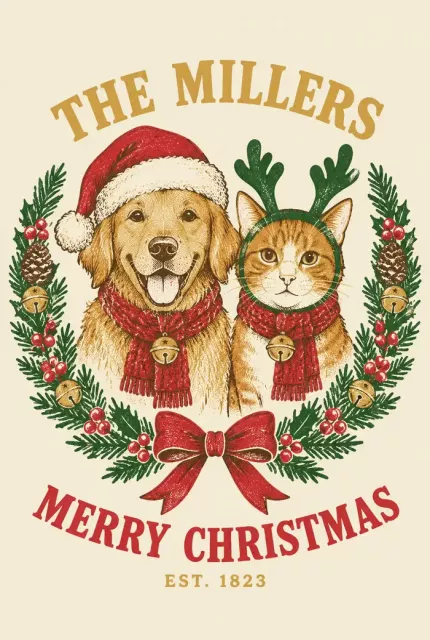 Personalized Pet Christmas Garden Flag, Custom Family Name Dog Cat Holiday Yard Decor, Est. Year Christmas Flag | Trinmama image 4