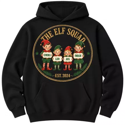 Custom Elf Squad Christmas Sweatshirt, Personalized Family Names Elf Hoodie | Trinmama image 2