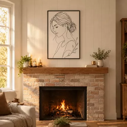 Custom Minimalist Line Art Picture Frame, Personalized Photo to One Line Drawing Portrait Canvas Print, Modern Minimal Line Art Wall Decor Gift | Trinmama image 2