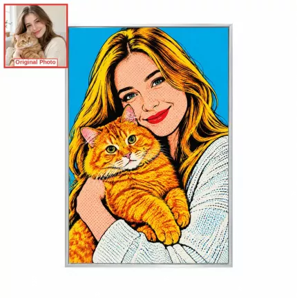 Custom Pop Art Picture Frame, Personalized Photo to Pop Art Portrait Canvas Print, Retro Wall Art Gift | Trinmama