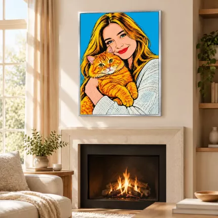 Custom Pop Art Picture Frame, Personalized Photo to Pop Art Portrait Canvas Print, Retro Wall Art Gift | Trinmama image 2